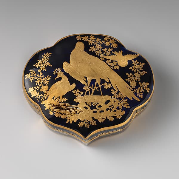 Toilet set containing three smaller boxes, by Chelsea Porcelain Manufactory