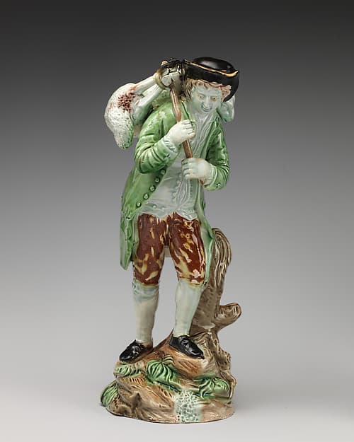 Farmer carrying trussed sheep over his shoulder, by Ralph Wood the Younger