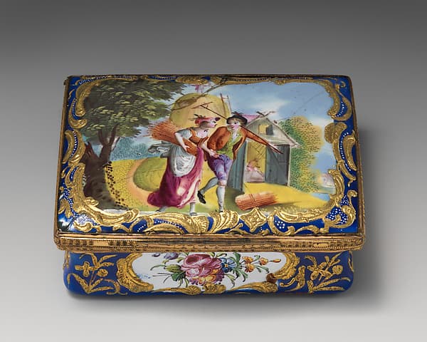 Snuffbox with haymakers, by Robert Hancock