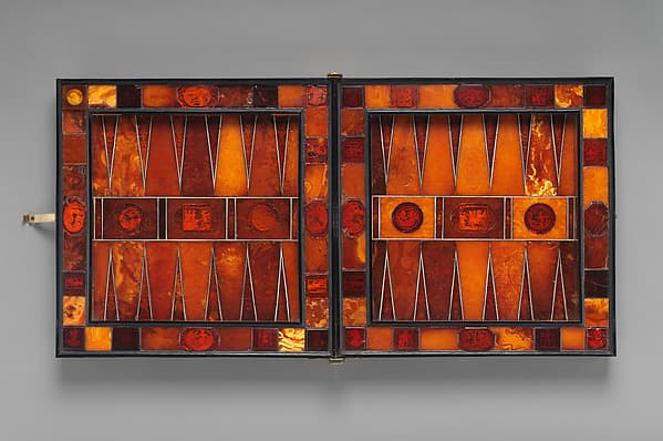 Chess and backgammon game board, by Georg Schreiber