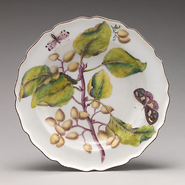 Botanical plate with fruiting branch, by Chelsea Porcelain Manufactory