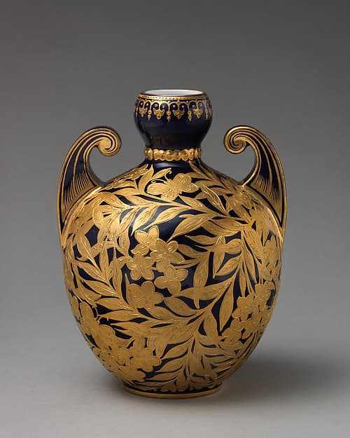 Vase with handles, by Crown Derby