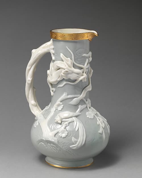 Ewer with twisted trunk handle, by Copeland