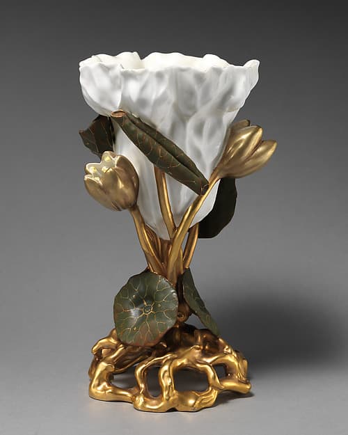 Vase in the form of a lotus, by Moore Brothers