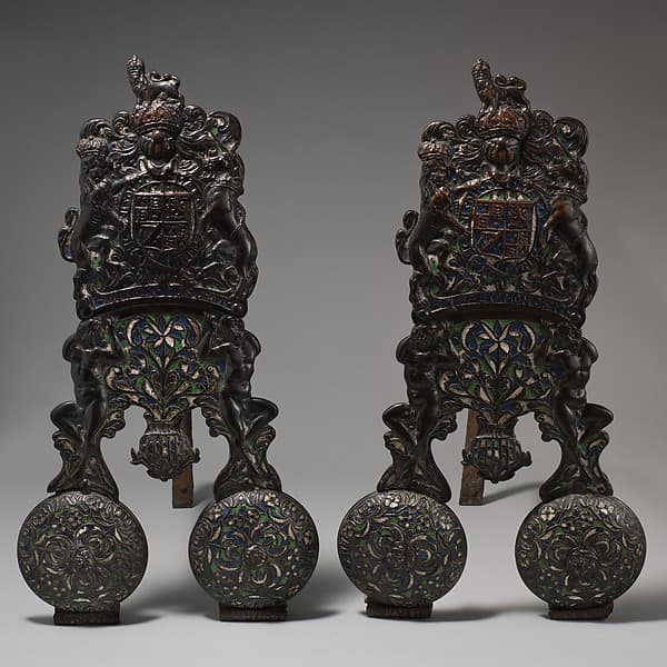 Pair of andirons, by Stephen Pilcherd