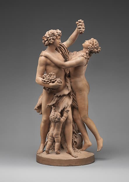 Bacchus and a Nymph with a Child and Grapes, by Clodion (Claude Michel)