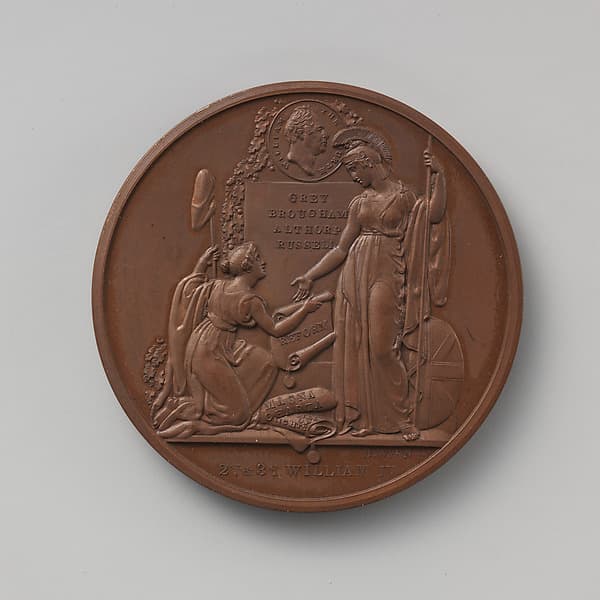 A Whig Medal, evidently issued by the city, to Commemorate the Passage of the 2nd Reform Bill, 1832, by Benjamin Wyon