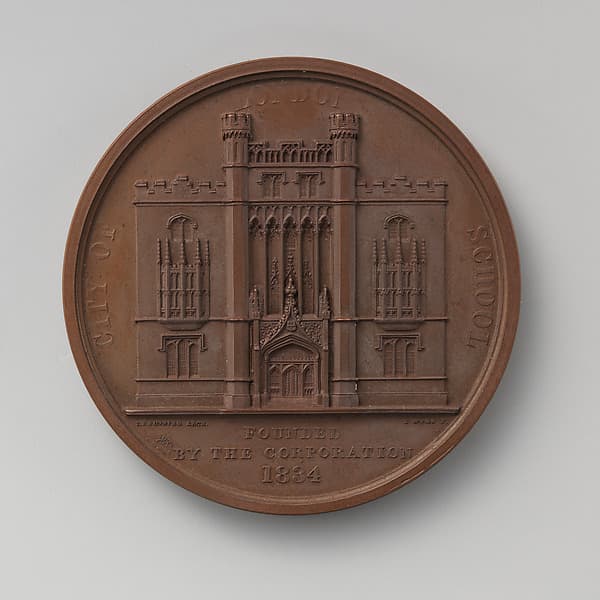 To Commemorate the Founding of the Free "City of London School" in 1834, by Benjamin Wyon