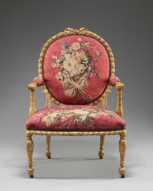Armchair (one of a set of six), by John Mayhew