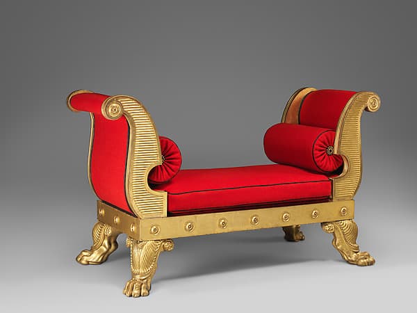 Gilded-wood bench, by Thomas Hope