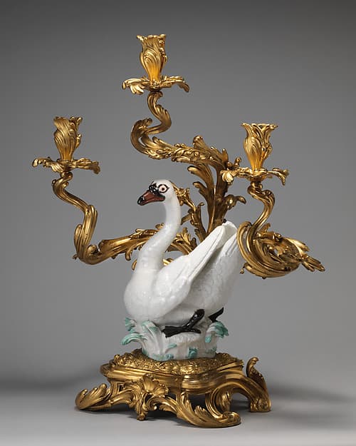 Swan candelabrum (one of a pair), by Meissen Manufactory