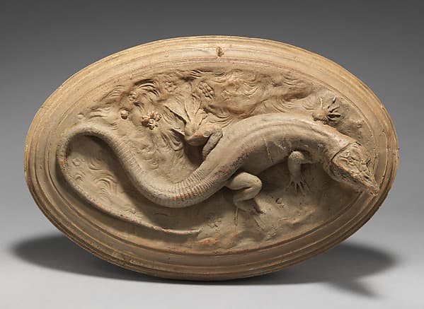 Plaster mold of lizard, by Georges Pull