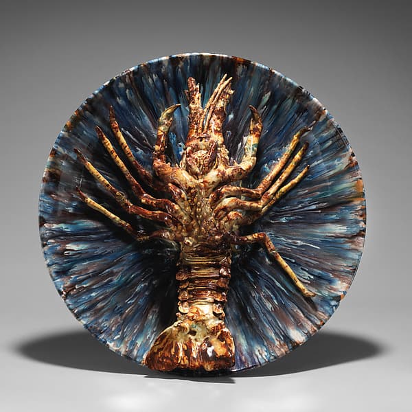 Round plate with lobster, by Rafael Bordalo Pinheiro