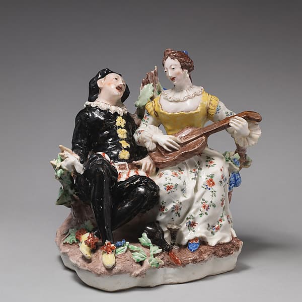 Scaramouche and Isabella, by Bow Porcelain Factory