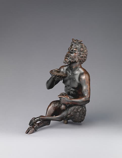 Seated satyr with a shell, by Andrea Briosco, called Riccio