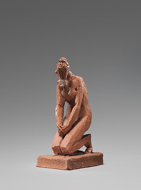 Figural study of a female nude kneeling, by Jacques-Edmé Dumont