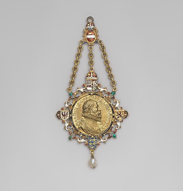 Presentation medal (Gnadenpfennig) of Maximilian, Archduke of Austria (1558–1620), by Alessandro Abondio