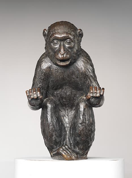 Monkey fountain figure, by Caspar Gras