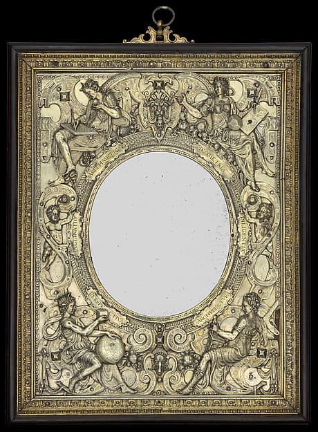 Relief mounted as a mirror frame, by Wenzel Jamnitzer