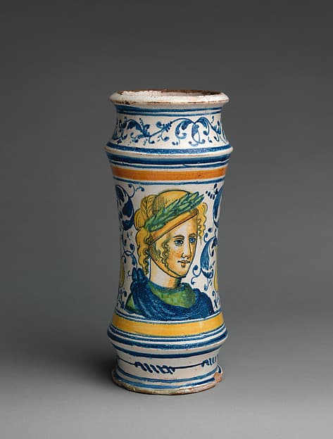 Pharmacy jar (albarello), by Masséot Abaquesne