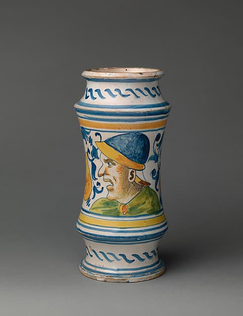 Pharmacy jar (albarello), by Masséot Abaquesne