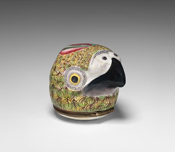 Bonbonnière in the form of a parrot's head
