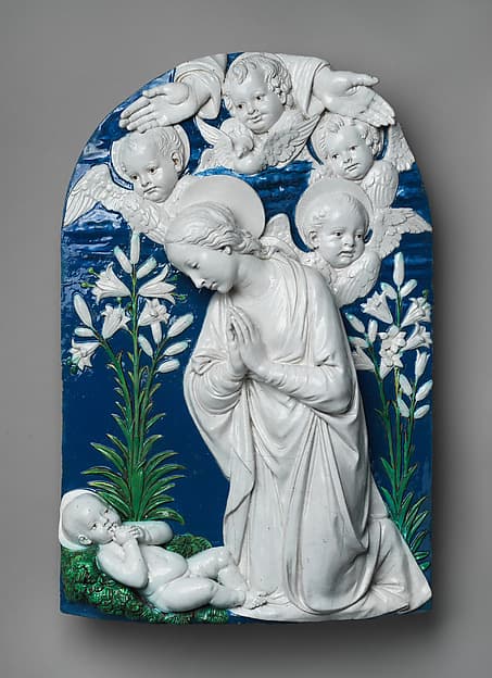 Virgin Adoring the Christ Child, by Andrea della Robbia