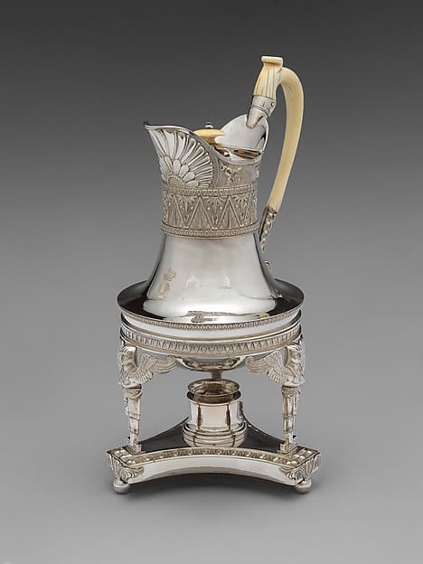 Coffee Pot on Stand (part of a service), by Digby Scott