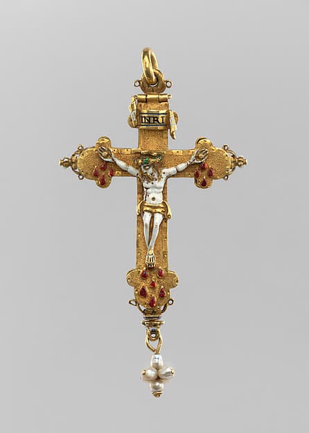 Reliquary crucifix pendant