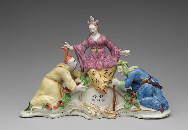 The Laotian Goddess Ki Mao Sao and Worshippers, by Bow Porcelain Factory