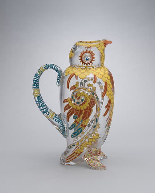 Owl jug, by Thomas Webb & Sons