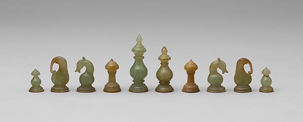 Chessmen (32) and board with box