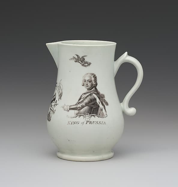 Jug with portrait of Frederick the Great, by Worcester factory