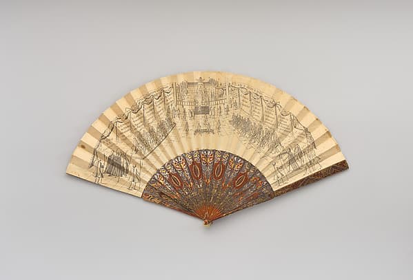 Fan with depiction of the administering of the oath to the Prince of the Asturias, July 19, 1760