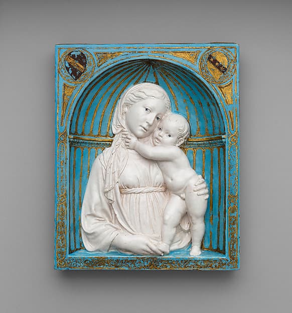Madonna and Child in a niche, by Luca della Robbia