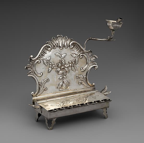 Hanukkah lamp, by August Ferdinand Gentzmer