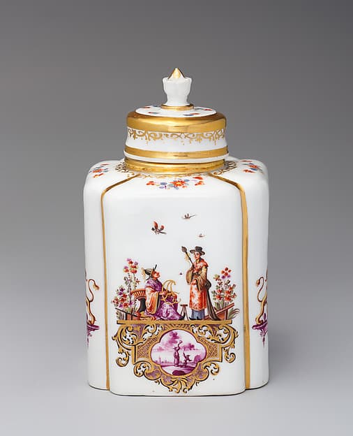 Tea caddy with cover, by Meissen Manufactory
