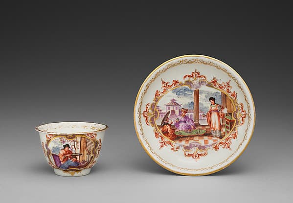 Teabowl and saucer, by Meissen Manufactory