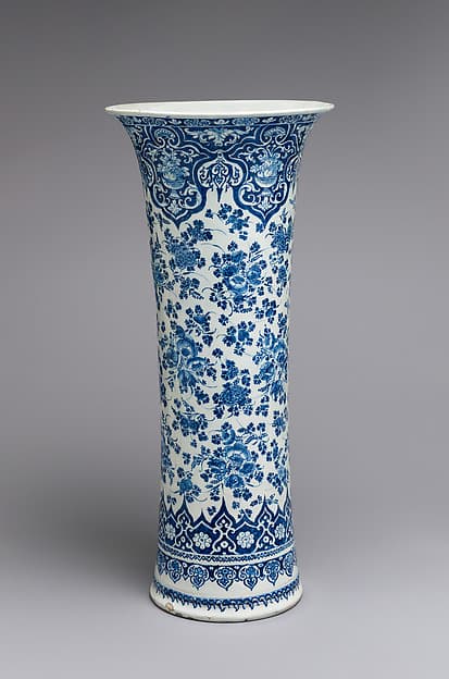 Beaker vase (one of a pair, part of a garniture), by Lambertus van Eenhoorn