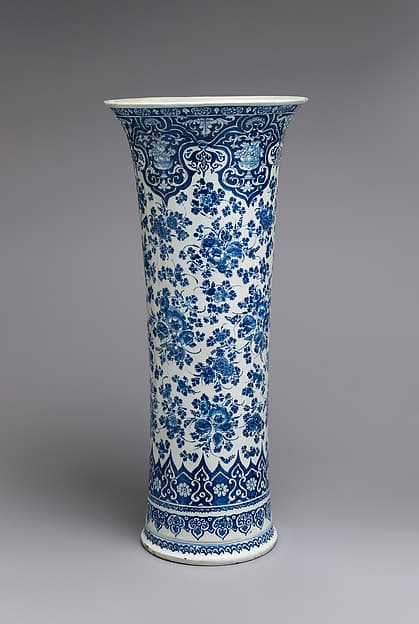 Beaker vase (one of a pair, part of a garniture), by Lambertus van Eenhoorn