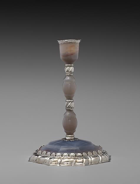 Candlestick with octagonal base (one of a pair), by Georg Schäffer