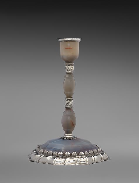 Candlestick with octagonal base (one of a pair), by Georg Schäffer