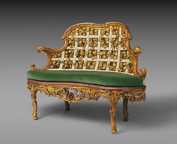 Settee (one of a pair) (part of a set), by Johann Michael Bauer