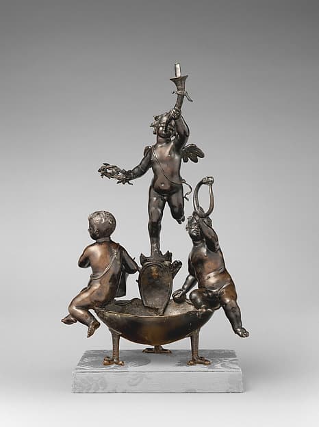 Inkwell with three putti, by Francesco Bertos