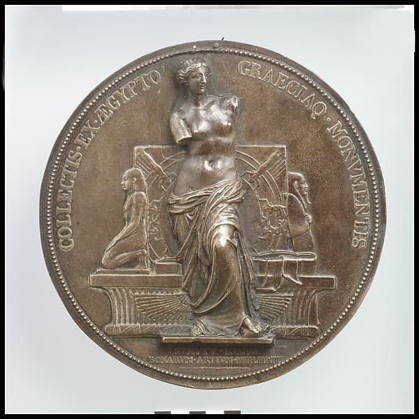 A uniface medal of the Ancient Greek and Egyptian Monuments of the Louvre, by Alexis Joseph Depaulis