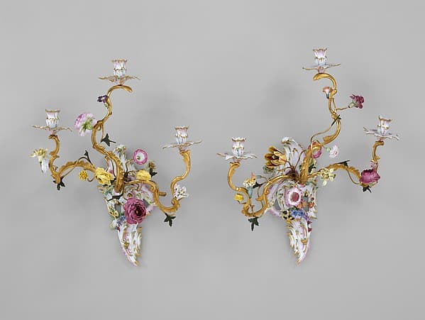 Pair of wall lights, by Royal Porcelain Manufactory, Berlin