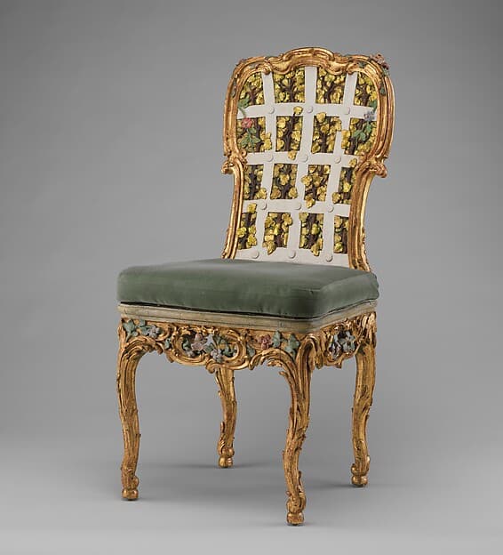 Side chair (one of four) (part of a set), by Johann Michael Bauer