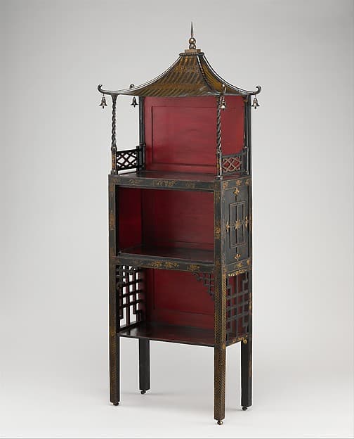 Standing shelf (one of a pair), by William Linnell