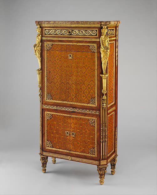 Drop-front secretary (secrétaire à abattant or secrétaire en armoire), by Guillaume Benneman