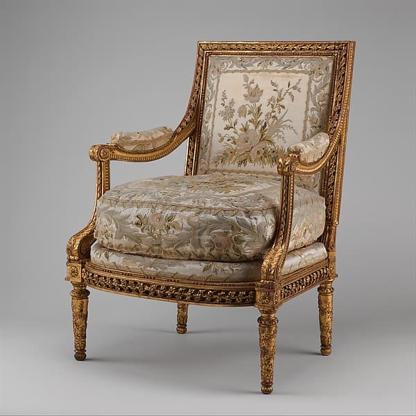 Armchair (Fauteuil à la reine) (one of a pair) (part of a set), by Georges Jacob